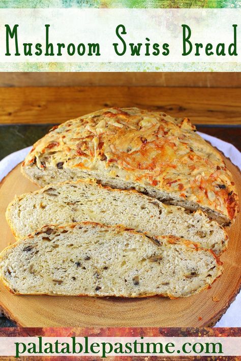 Mushroom Bread Recipe, Mushroom Sourdough, Bread Flavors, Swiss Bread, Asiago Bread, Mushroom Bread, Sprouted Wheat Bread, Breaded Mushrooms, Discard Recipe