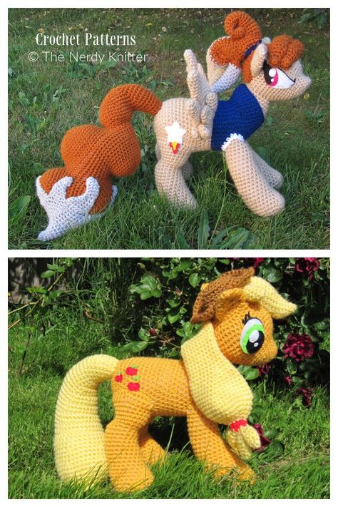 Crochet My Little Pony Amigurumi Patterns Crochet My Little Pony, Amigurumi Pony Free Pattern, Mlp Crochet Pattern Free, Mlp Plush Pattern, Plastic Canvas My Little Pony Patterns, Crochet Pony, My Little Pony Rarity, Crochet Horse, Fall Crochet Patterns