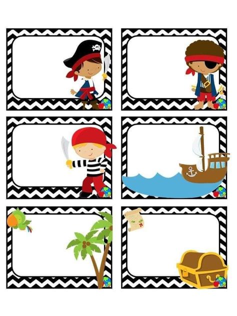 Pirate Theme Classroom, Pirate Preschool, Pirate Classroom, Pirate Card, Pirate Party Invitations, Pirate Activities, Name Tag Templates, Pirate Crafts, Summer Camp Activities