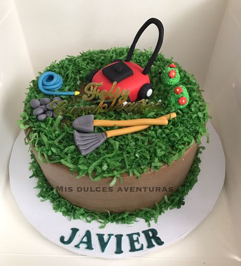 Gardening Cakes Birthday For Men, Landscape Birthday Cake, Gardener Cake For Men, Landscape Cake Design, Landscaping Cake Ideas, Landscaping Party Theme, Gardening Cake For Men, Gardening Birthday Cake, Gardener Cake