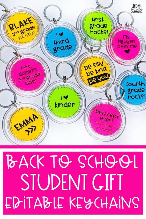 Start Of School Gifts For Students, Gifts For Students Beginning Of Year, Welcome Gifts For Students, Student Gifts From Teacher First Day, Gift For Students First Day Of School, Student Keychain Gift, Student Name Keychain Gift, Last Day Of School Party, Our Class Is A Family