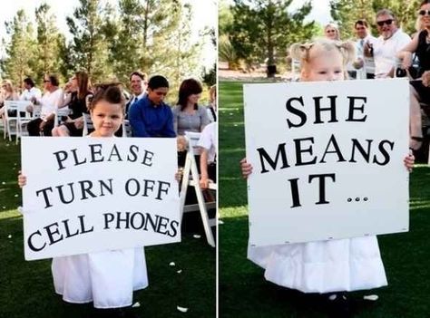 40 Awesome Signs You'll Want At Your Wedding Funny Wedding Pictures, Bride Sign, Unplugged Wedding, Funny Wedding Photos, Creative Wedding Ideas, Wedding Signage, Wedding Humor, Here Comes The Bride, Trendy Wedding