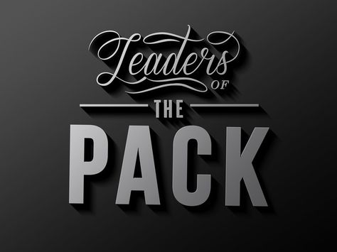 Leaders Of The Pack by Amy Hood Inspiring Typography, Visual Learner, Typography Packaging, Leader Of The Pack, 3d Type, Typo Design, Hand Drawn Type, Cool Typography, Typo Logo