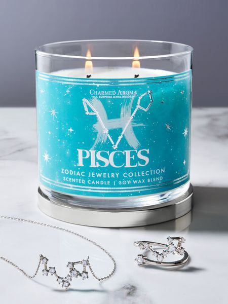 Pisces Ring, Candle Logo Design, Candle Making Recipes, Pisces Jewelry, Charmed Aroma, Jewel Candles, Candle Obsession, Best Smelling Candles, Zodiac Candle