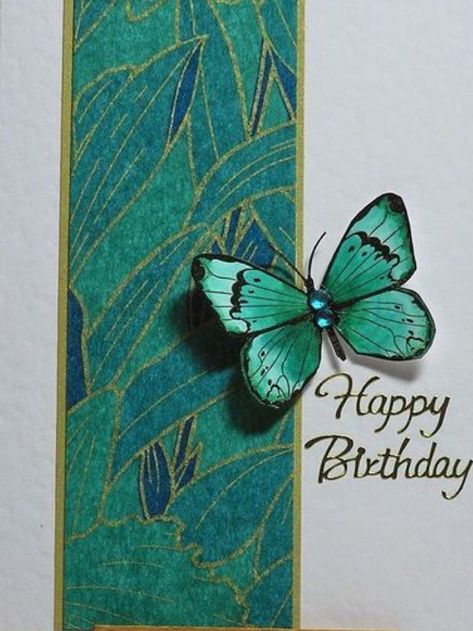 Butterfly Cards Ideas, Butterfly Simple, Dragonfly Cards, Card Butterfly, Asian Cards, Butterfly Birthday Cards, Gold Investments, Butterfly Card, Japanese Rice