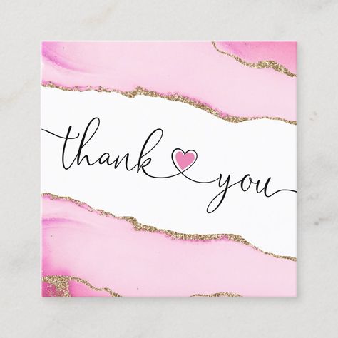 modern script pink heart thank you for your order square business card Thank You Messages Gratitude, Thank You Greeting Cards, Thank You Wishes, Thank You Images, Jar Art, Thank You Greetings, Business Card Modern, Business Thank You Cards, Square Business Card