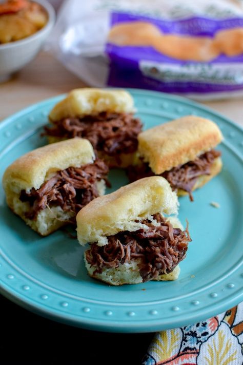 The BEST Pot Roast Sliders 3 pot roast sliders Chuck Roast Sliders Crock Pot, Roast Beef Sliders Crock Pot, Chuck Roast Appetizer, Chuck Roast Sliders, Venison Roast Crockpot, Roast Sliders, Pot Roast Sliders, The Best Pot Roast, Chuck Roast Crock Pot Recipes