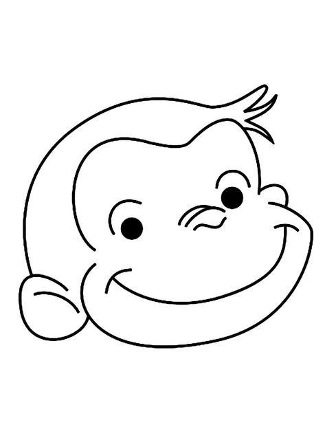 Curious George - Lol Coloring Pages Curious George Drawing, Curious George Coloring Pages Free, Curious George Printables, Curious George Cartoon, Curious George Coloring Pages, Curious George Book Illustration, George Kids, Curious George Book, Face Template