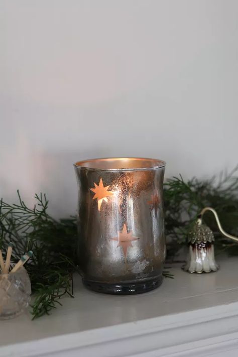 How to Make Mercury Glass Christmas Candle Holders | ehow Diy Mercury Glass Candle Holders, Diy Mercury Glass Votives, Mirror Spray Paint, Glass Spray Paint, Holiday Candle Holders, Mercury Glass Diy, Mercury Glass Candle Holders, Birthday Party Images, Mercury Glass Votives