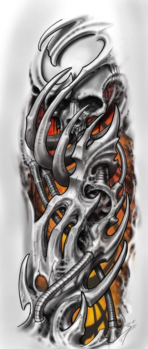 Bio Mechanical Tattoo, Biomech Tattoo, Biomechanical Tattoo Design, Robot Tattoo, Bio Mechanical, Bio Organic Tattoo, Evil Skull Tattoo, Mechanic Tattoo, Organic Tattoo