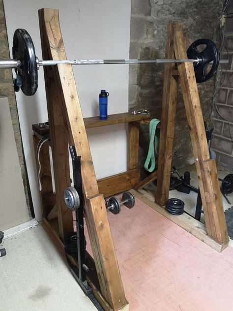 Homemade Exercise Equipment, Homemade Squat Rack, Squat Rack Diy, Diy Squat Rack, Homemade Workout Equipment, Elementary Organization, Organization Schedule, Homemade Gym, Homemade Gym Equipment