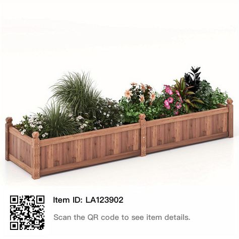 Large Planter Boxes, Rectangular Planter Box, Wood Raised Garden Bed, Wooden Raised Garden Bed, Practical Garden, Porch Planters, Rectangular Planters, Wooden Planters, Large Planters