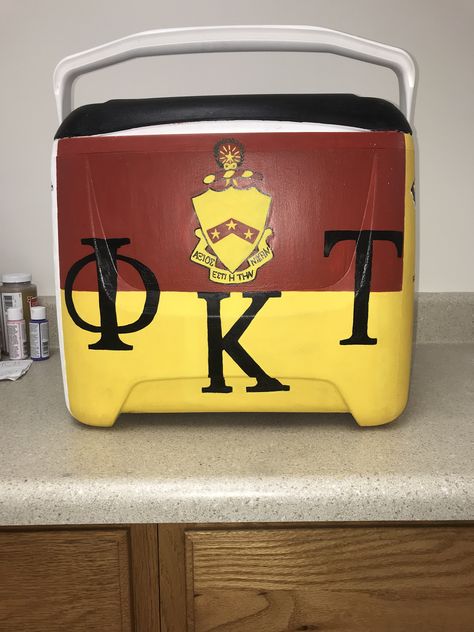 Cooler Designs Fraternity, Phi Tau Cooler, Phi Tau Formal Cooler, Phi Sigma Kappa Cooler, Phi Kappa Tau Cooler, Cooler Painting Fraternity, Painting Coolers For Guys Fraternity, Mountain Weekend Cooler, Phi Kappa Tau