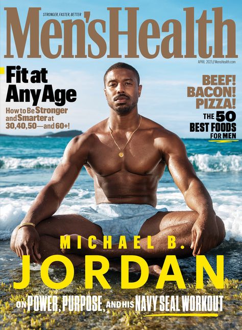 Actor and director Michael B. Jordan talks purpose, legacy, and staying in shape. Plus: the 50 best foods for men; new scientific breakthroughs are contributing to peak fitness at any age; and more! Navy Seal Workout, Workout Hacks, Michael Bakari Jordan, Health Magazine Cover, Mens Health Magazine, Being Present, Michael B Jordan, Men's Health, Health Magazine