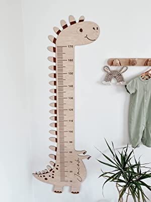 Baby Height Chart, Nursery Growth Chart, Woodland Playroom, Dinosaur Room Decor, Wooden Growth Chart, Wood Laser Ideas, Kids Growth Chart, Dinosaur Room, Laser Cut Wood Crafts