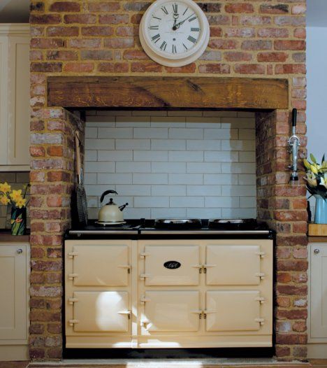 Aga Cottage Kitchen, Small Aga Kitchen, Kitchen With Aga Stove, Aga Oven Kitchen, Aga Cooker Kitchen, Aga Stove Kitchen, Aga Kitchen Farmhouse, Stove Cove, Kitchen Fireplace Ideas