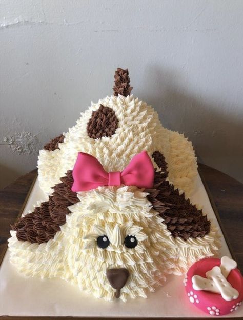 Dog Cupcakes, Daisy Cakes, Puppy Cake, Buttercream Cake Decorating, Dog Cakes, Biscuit Cake, Dog Birthday Party, Decorated Cakes, Puppy Party