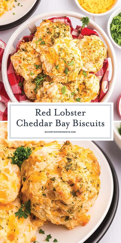 These copycat Red Lobster Cheddar Bay Biscuits are so easy to make you will make them for dinner every night! And they only take 20 minutes! Super Easy Bread Recipe, Copycat Red Lobster, Lobster Biscuits, Baked Biscuits, Red Lobster Cheddar Bay Biscuits, Breakfast Scones, Red Lobster Biscuits, Cheddar Bay Biscuits, Easy To Make Appetizers