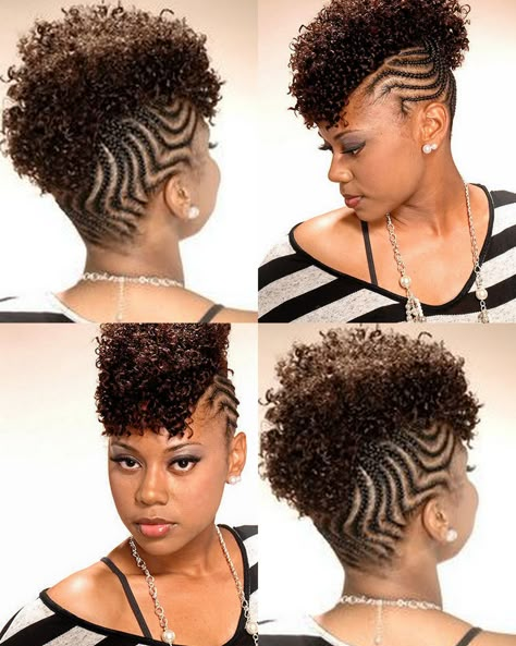 Cornrowed Mohawk Natural Hair Mohawk, Braided Mohawk Hairstyles, Cabello Afro Natural, Mohawk Styles, Mohawk Braid, Natural Hair Twists, Mohawk Hairstyles, Natural Hair Updo, Natural Hair Braids