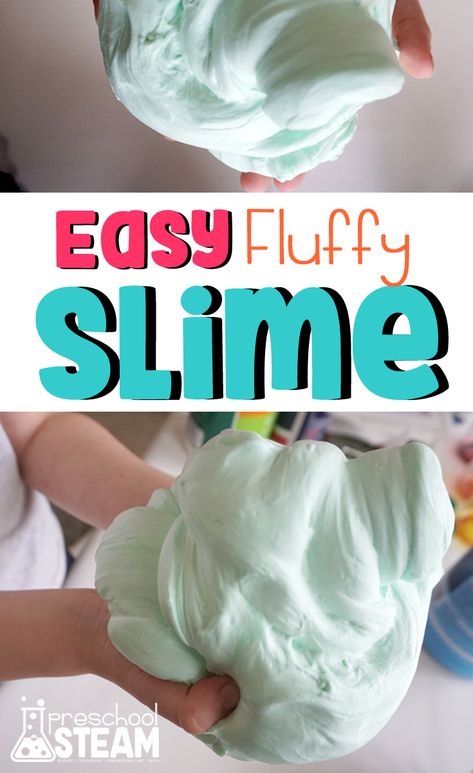 The Easiest Fluffiest Slime Recipe Fluffy Slime Recipe With Borax Easy, Puffy Slime Recipe, Easy Fluffy Slime Recipe, Slime Recipe Videos, Butter Slime Recipe, Fluffy Recipe, Best Fluffy Slime Recipe, Preschool Steam, Slime Easy