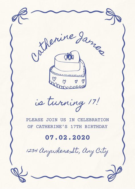 Super Cute Super Trendy Coquette Birthday Invitation! Easy to download and edit to your liking! Send out invitations in minutes! Fancy Sweet 16 Invitations, Cute Grad Invitations, Bday Invite Ideas, Sweet 16 Birthday Invitation Template, Bday Party Invitations Aesthetic, Cute Bday Invitations, Rsvp Birthday Invitation, Invitation 15 Birthday, 17 Birthday Invitations