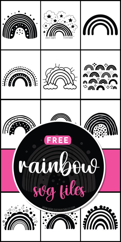 Taste the colors of the sky with free rainbow SVG files! Add a splash of joy and wonder to your projects with vibrant designs that capture the essence of the rainbow. 🌈✨ Free Rainbow Svg, Cricuit Joy, Svg Patterns, Freebie Svg, Badge Ideas, Cricut Projects Easy, Cricut Art, Cricut Svgs, Rainbow Svg