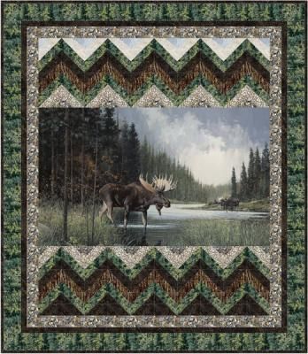 Sizes Of Quilts, Alaska Quilts, Moose Quilt, Wildlife Quilts, Grandmother Quilt, Quilt Panels, Panel Quilt Patterns, Strip Piecing, Panel Ideas