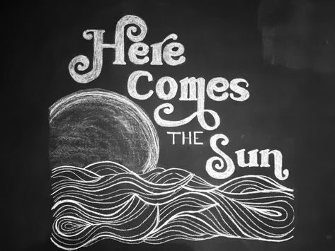 Sun Chalk Art, Here Comes The Son Chalkboard, 70s Chalkboard Art, Sun Chalkboard Art, Summer Chalkboard Art Ideas, Summer Chalkboard Ideas, Summer Chalk Art, Picnic Pics, Chalkboard Hand Lettering