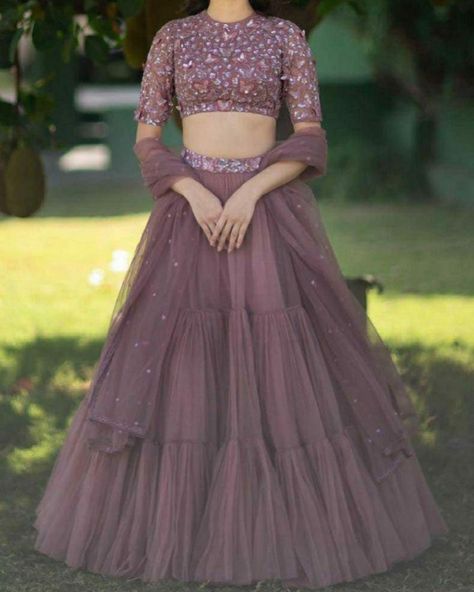 Lehenga Designs Latest, Ruffle Lehenga, Crop Top Lehenga, Simple Lehenga, Floral Frocks, Long Gown Design, Simple Frocks, Lehenga Designs Simple, Anarkali Dress Pattern