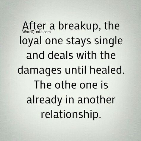 After a breakup, the loyal one stays single and deals with the damages until healed. The other one is already in another relationship. Single Word Quotes, Get Over Your Ex, Move On Quotes, Now Quotes, After A Breakup, Ill Always Love You, After Break Up, After Divorce, Still In Love