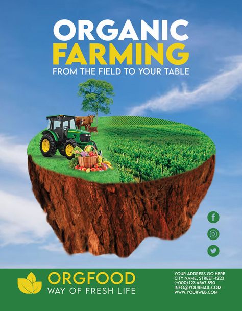 Organic Farming Flyer Templates#pikbest#Templates#Poster Organic Farming Poster, Farm Poster, Food Banner, Templates Free Download, Organic Vegetables, Organic Farming, Templates Free, Creative Logo, Graphic Design Posters