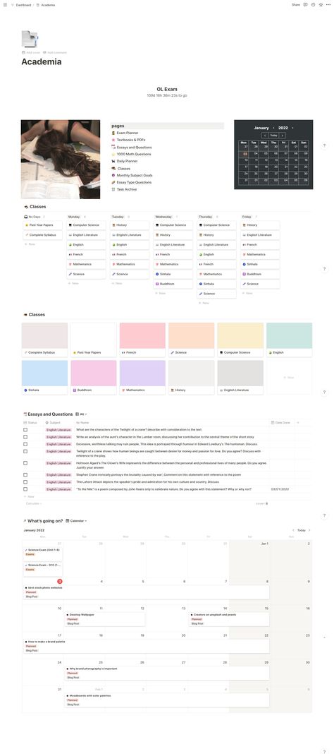 #Organisation #Notion_Diary #Notion_Study_Template #Notion_Template_Ideas_For_Students Notion Diary, Notion Study Template, Notion Template Ideas For Students, Notion School, Study Planner Free, Organization Desk, Notion Inspo, Notion Ideas, Notion Aesthetic