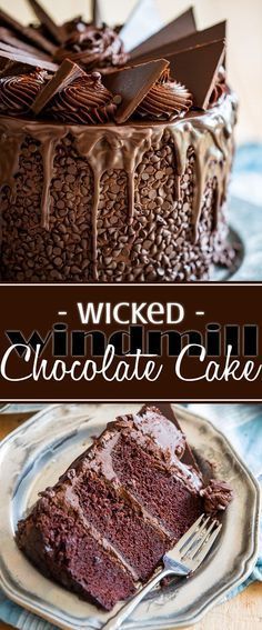 For the real hard-core chocolate lovers; this wicked windmill chocolate cake is a true masterpiece that's guaranteed to wow your guests. Chocolate Fudge Frosting, Fudge Frosting, Sweet Chocolate, Chocolate Cake Recipe, Chocolate Desserts, Chocolate Recipes, Cake Cookies, Just Desserts, Chocolate Lovers