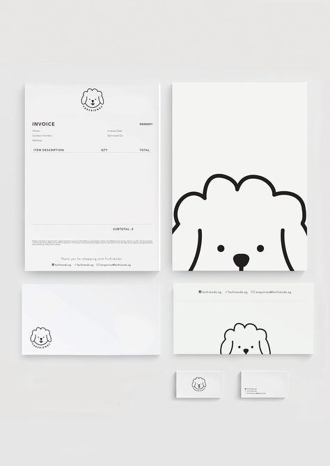 Furfriends Corporate Identity on Behance Korean Branding, Cute Branding, Dog Graphic Design, Desain Merek, Graphic Designer Studio, Cute Graphic Design, Pet Branding, Piskel Art, Business Graphics