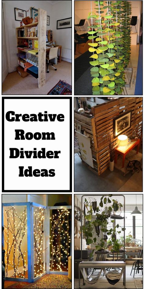 Forget drywall! It’s time to bring more flexibility and functionality to your home with our cool, creative room divider ideas! Whether you are finding to make privacy or designate areas for different activities, a room divider might be decorating solution for the small space you will love. From a reading nook in a cozy living room or a home office in a bedroom to a dreamy bedroom in a studio apartment, these ideas are where your inspiration begins, all while giving the illusion of square footage Studio Apartment Divider Ideas Diy, Office In A Bedroom, Diy Room Divider Cheap, Diy Room Divider Ideas, Room Dividers Ideas, Room Divider Ideas Diy Cheap, Creative Room Dividers, Pallet Room, Macrame Room Divider