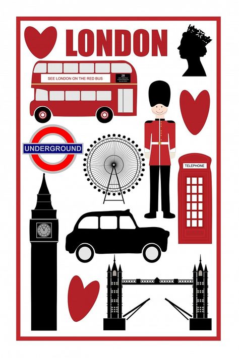 London, Icons, Symbols, Soldier, Queen, Queens Head London Clipart, Oso Paddington, British Party, British Values, English Day, London Theme, London Icons, London Souvenirs, London Party