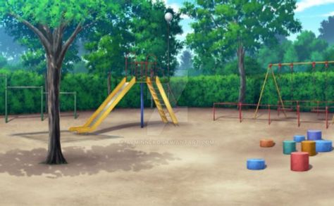 Anime Playground Background, Gacha Backgrounds Outside, Photographie Indie, Episode Interactive Backgrounds, Anime Places, Episode Backgrounds, Scenery Background, Background Drawing, Green Screen Backgrounds