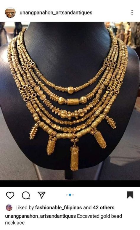 Filipino Gold Jewelry, Filipino Necklace, Ancient Philippines, Filipino Jewelry, Colonial Philippines, Filipino History, Medicine Seller, Avatar Tattoo, Philippines Culture