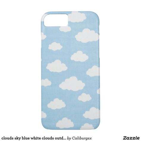 Cloud Phone, White Iphone Case, Postcard Invitation, White Iphone, Blue Clouds, Blue Painting, White Clouds, Organizing Your Home, Phone Covers