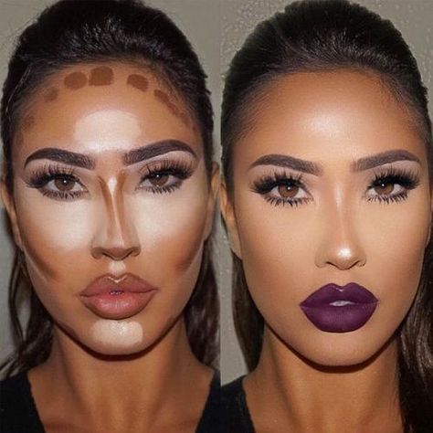 Face Contouring Makeup, Contour Makeup Tutorial, Makeup Tutorial Foundation, Make Up Tutorials, Brunette Makeup, Makijaż Smokey Eye, Makeup Tricks, Trendy Makeup, Face Contouring