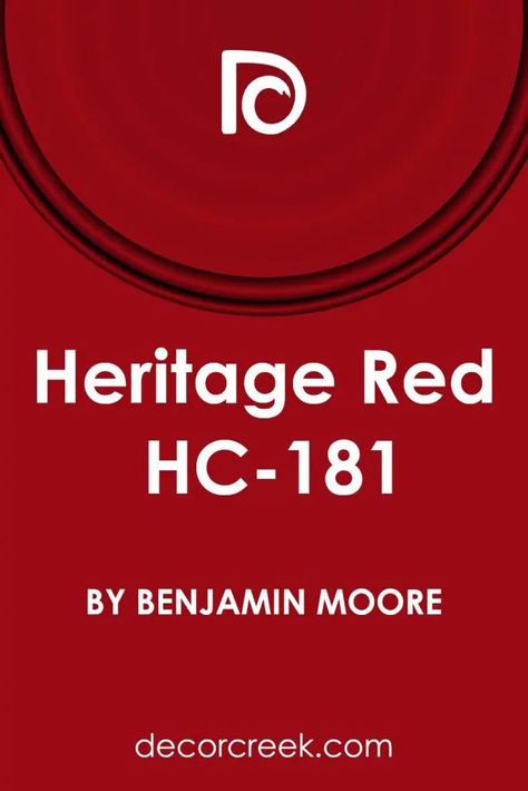 Heritage Red HC-181 Paint Color by Benjamin Moore Red Paint Colors, Victorian Interiors, Trim Colors, Traditional Colonial, Shade Of Red, Red Paint, Coordinating Colors, Bold Color, Benjamin Moore