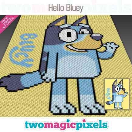 Hello Bluey by Two Magic Pixels Two Magic Pixels C2c, Crochet Bluey Blanket Free Pattern, Crochet Bluey Blanket, Free Crochet Bluey, Free C2c Crochet Pattern, Pixel Blanket, Magic Pixels, Cross Stitch Plastic Canvas, Two Magic Pixels