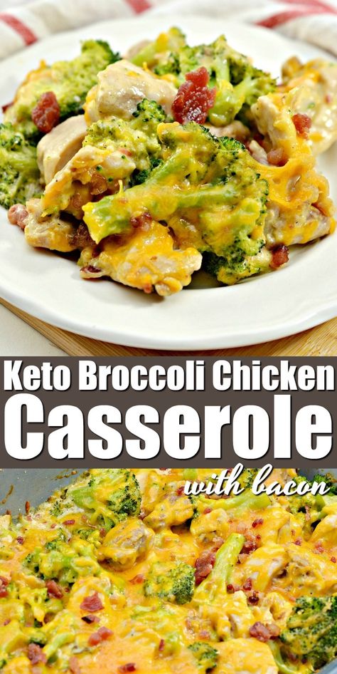 Keto Chicken Broccoli Casserole With Bacon Recipe - Hearty Keto DInner Keto Chicken Thigh Casserole Recipes, Keto Broccoli Chicken Casserole, Keto Chicken Broccoli Casserole, Keto Chicken Broccoli, Chicken Thigh Casserole, Broccoli Chicken Casserole, Casserole With Bacon, Spiced Pumpkin Soup, Keto Chicken Casserole