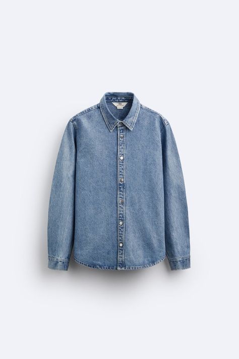 Denim Man, Denim Overshirt, Shirt Inspiration, Denim Shirts, Streetwear Men, Streetwear Men Outfits, Quilted Vest, Zara United States, Denim Fabric