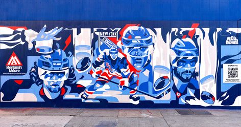 insights-mural-sports-rangers-2022 Sports Graffiti Wall, Sports Bar Mural, Nike Mural, Football Mural, Alleyway Art, Sports Mural, Painted Wall Mural, Wall Wrap, Wall Drawing Ideas