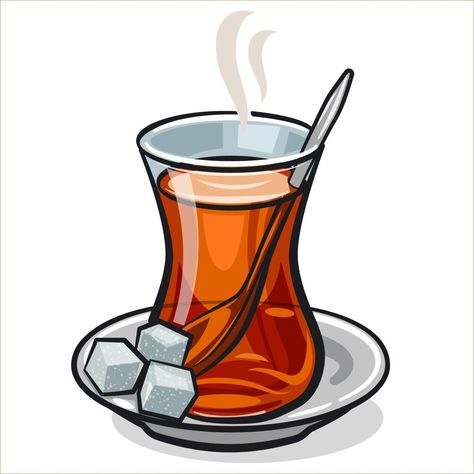 Turkish traditional tea Tea Vector, Turkish Tea Cups, Tea Illustration, Traditional Tea, Sticker Design Inspiration, Illustration Art Design, Turkish Tea, Turkish Traditional, Turkish Art