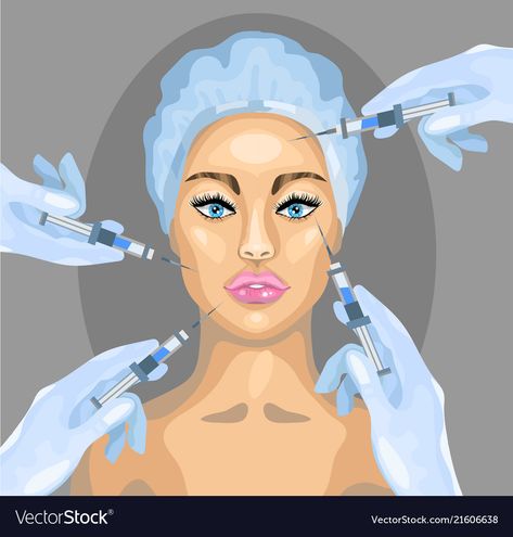 Botox Drawing, Plastic Surgery Drawing, Plastic Surgery Illustration, Botox Illustration, Cosmetic Surgery Aesthetic, Plastic Surgery Art, Injection Image, Plastic Surgery Aesthetic, Face Injections