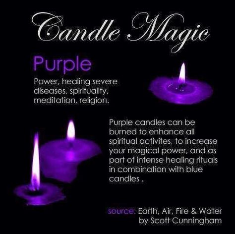 Purple Candle Magic, Candle Meanings, Candle Magik, Wiccan Candle, Candle Meaning, Purple Candle, Candle Color Meanings, Candle Magic Spells, Witchcraft Candles