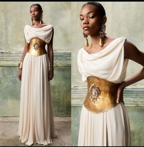 Roman Goddess Outfit, Ancient Greek Fashion Woman, Ancient Rome Inspired Fashion, Roman Fashion Modern, Ancient Greek Outfit Women, Ancient Egyptian Fashion Women, Ancient Greek Aesthetic Fashion, Roman Inspired Dress, Ancient Grecian Fashion