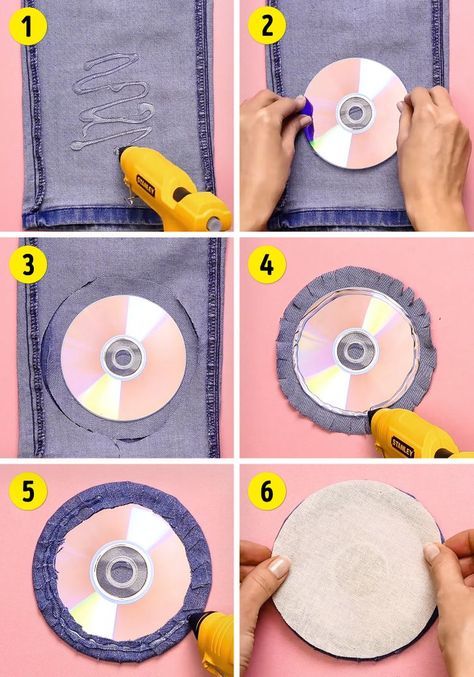 What to Do With Old Jeans What To Do With Old Jeans, Shoe Storage Solutions, How To Make Fire, Jean Crafts, Jean Pockets, Easy Diy Jewelry, Create And Craft, Fabric Glue, Diy Cardboard